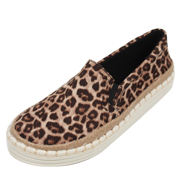 Oat Cheetah Espadrille Rubber Sole Loafer Slip On - Picture 2 of 5